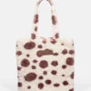 Borsa tote marrone in pelliccia sintetica Borsa tote marrone in pelliccia sintetica