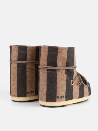 Jacquemus + Moon Boot Icon Low: stivaletti in feltro a righe beige