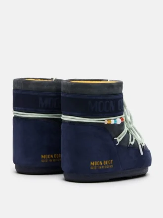 Moon Boot X Guest in Residence Icon Low Stivaletti in pelle scamosciata con perline color mezzanotte e grigio