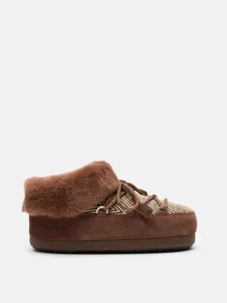 Moon Boot X Guest in Residence: Mules Evx Chalet in finta pelliccia color cacao