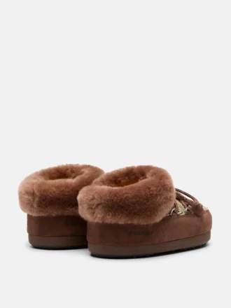 Moon Boot X Guest in Residence: Mules Evx Chalet in finta pelliccia color cacao