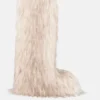 Stivali alti bianchi in pelliccia sintetica Jacquemus + Moon Boot Icon Yeti