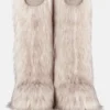 Stivali alti bianchi in pelliccia sintetica Jacquemus + Moon Boot Icon Yeti