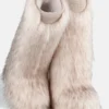 Stivali alti bianchi in pelliccia sintetica Jacquemus + Moon Boot Icon Yeti