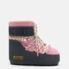 Stivali Moon Boot X Guest in Residence Icon Low in pelle scamosciata con perline grigio e rosa