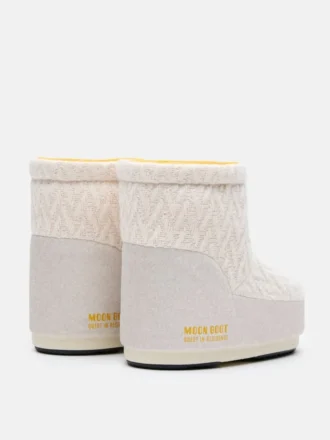 Stivali Moon Boot X Guest in Residence Icon Low No Lace in maglia color sabbia