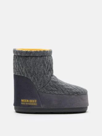 Stivali Moon Boot X Guest in Residence Icon Low senza lacci in maglia grigia